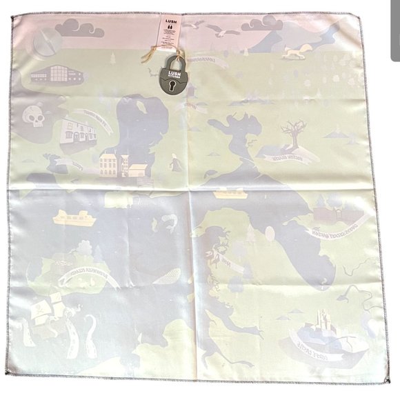 NWT LUSH Kitchen Exclusive Ltd Ed October 2023 Silky Treasure Map Knot Wrap - Picture 2 of 8